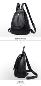 Fashion Double Zipper Custom Large-capacity <b>Backpack</b> <b>Purse</b> Luxury PU Leather Bagpack for Women Leather <b>Backpack</b> - Product Image 3