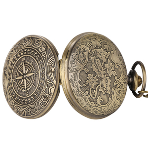 Orologio da Tasca <span class=keywords><strong>Vintage</strong></span> con <span class=keywords><strong>Bussola</strong></span> Nautica, Design Personalizzato, in Bronzo, con Ciondolo a Forma di Orologio e Catena per Collana, Gioiello Regalo - Product Image 4
