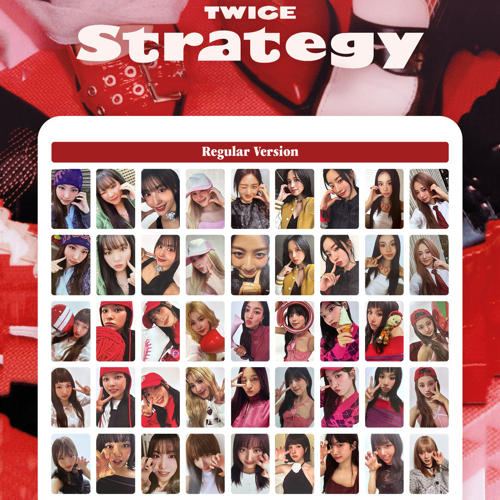 9Pcs/Set Kpop TWICE Strategy Album Photocards List Tzuyu Nayeon