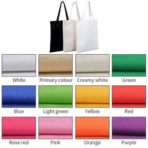 Bolsa de Mano Clásica de Algodón Blanca Lisa, Bolsa de Compras de Lona Personalizada para Mujer, para Promoción - Product Image 5