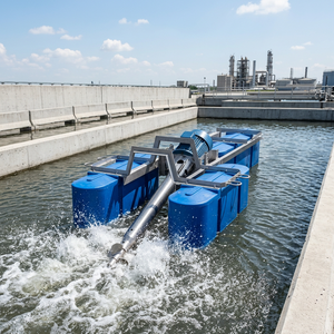 Jet Aerator With Motor And Blue <b>Floats</b> For Waste Treatment Machinery - Product Image 1