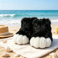 Gants de patte de Fursuit personnalisés en fausse fourrure longue, accessoire de costume à griffes d'animaux, fourniture pour événements de cosplay, pour importateurs de loisirs, OEM ODM