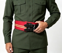 Cinturón de Uniforme Resistente de 72 mm, Fabricado con Tela de Poliéster y Lana, con Accesorios de Cuero Genuino