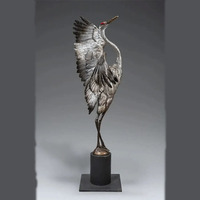 Miniature de sculpture de buste d'animal en bronze, faite à la main, en bronze coulé, figurine pour collection de galerie d'artistes