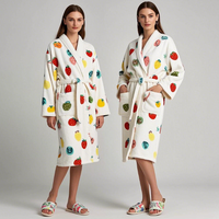 Custom Dames Pluche Zachte Badjas Warm Badjas Femme Elegante Filles Gewaden Luxe Loungewear