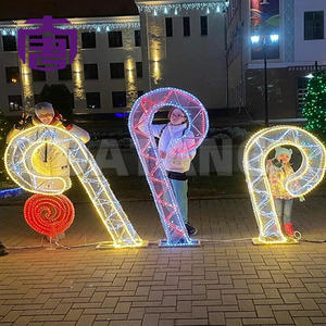 Christmas Wonderland Candy Cane Motif Display <b>Light</b> for Theme Park Holiday Decoration Project Showcase - Product Image 2