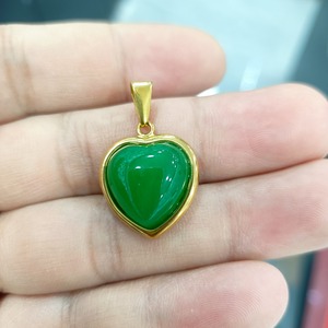 Pendentif Bouddha en Jade Plaqué Or avec Sertissage Bezel, Pendentifs Thématiques pour Usage Quotidien - Product Image 4