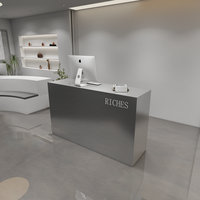 Table de réception simple en acier inoxydable pour caissier, idéale pour centre commercial, hôtel, magasin Red Tide, salon de beauté ou salon de coiffure
