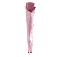 Bottes Hautes Plateforme Roses 20 cm Style GlaDateur Bout Ouvert à Lacets pour Danseuse Exotique Pole Dance Sexy FéTiche Rétro Femme