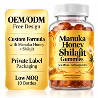 Gummies de Miel de Manuka et Shilajit à Marque Blanche avec Mousse de Mer et Ashwagandha – Soutien à la Vitalité Adulte – Supplément OEM ODM