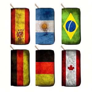 Cartera de Cuero PU con Bandera Americana para Mujer - Monedero Largo para Dama, Diseño Multifuncional Europeo y Americano - Product Image 1