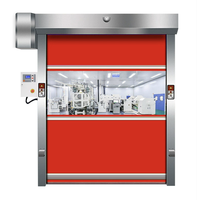 Porte rapide industrielle en PVC avec capteur de sécurité, design tropical, pour usage en sous-sol, sur mesure
