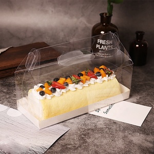 Wholesale Luxury Wedding Birthday Party Portable Handle <b>Transparent</b> PET swiss Single Cupcake Roll <b>Box</b> - Product Image 3