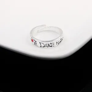 Anillos ajustables de Anime Death Note para hombres y mujeres Yagami Light Cosplay anillo de Metal regalo de joyería de fiesta - Product Image 5