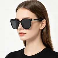 Lunettes de soleil polarisées carrées œil-de-chat de luxe pour femme, protection UV400, style oversize, pour la conduite, élégantes et décontractées au quotidien