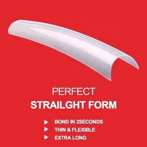 Últimas 550 Uñas Postizas Francesas XXL Rectas de Acrílico con Punta Cuadrada y Logotipo Personalizado, Puntas de Uña Rectas Tipo Concha - Product Image 3