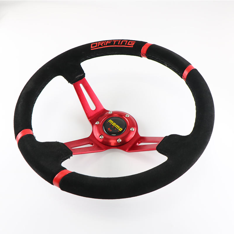 MOMO 14インチ 350MM ステアリングホイール フロストレッド PVC人工