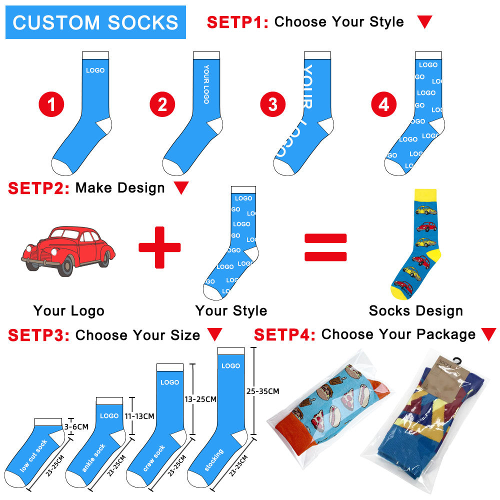 Custom Cute Funny Socks Cartoon Animal Food Fruit Socks Funny Trendy Casual Socks Custom Funny Sokken