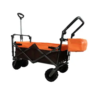Carrinho de mão dobrável em tecido 600D durável, carrinho utilitário para uso ao ar livre, carrinho dobrável para crianças