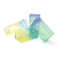 Boîtes pliantes en PVC PET personnalisées imprimées en couleur, recyclables, pour cosmétiques, articles de première nécessité, outils de maquillage, emballage UV/or