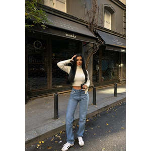 Pantalon en jean taille haute respirant, coupe évasée, grandes tailles XL, coupe ample, baggy, style cargo, coupe droite et évasée - Product Image 3