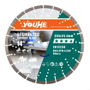 YOUHE Professional Factory 14 "350*20MM Diamant kalt gepresstes segmentiertes Sägeblatt mit Loch für Beton