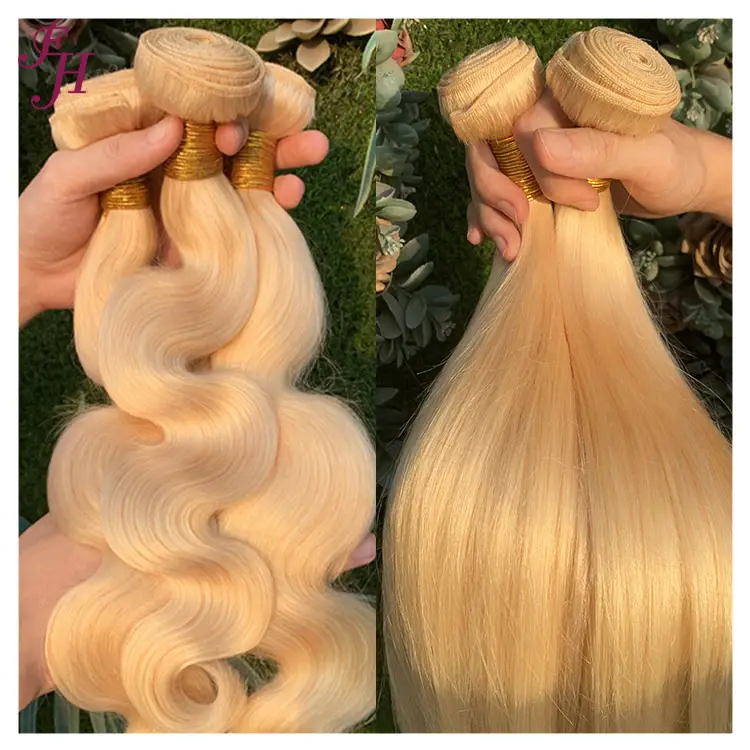 FH 613 blonde human hair extension 613 virgin cuticle aligned human hair bundles 613 raw virgin indian hair from india