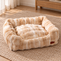 Coussin-lit pour animaux de compagnie en polaire épaisse et moelleuse, amovible et lavable, chaud pour l'hiver, pour chats et chiens, pour usage intérieur, OEM ODM