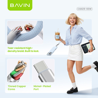 Kabel USB Tali Ponsel BAVIN Excellent Sturdy Anti-maling Anti-pencurian CB429 PD60W Density Braid