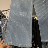 Nouveau Jean en Denim Décontracté Brillant Coupe Droite pour Femme, Style Industriel Européen, Taille Classique, Haute Qualité, Été Hiver