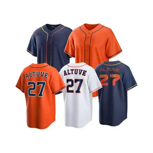 2024เสื้อเจอร์ซีย์อเมริกันเบสบอลเย็บติดใหม่ฮิวสตัน27 Jose altuve