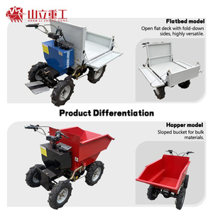 Livraison gratuite, <span class=keywords><strong>brouette</strong></span> électrique, benne basculante, capacité de charge de 400 kg, mini camion <span class=keywords><strong>à</strong></span> benne basculante pour le transport de matériaux agricoles, l'aménagement paysager, la construction - Product Image 2