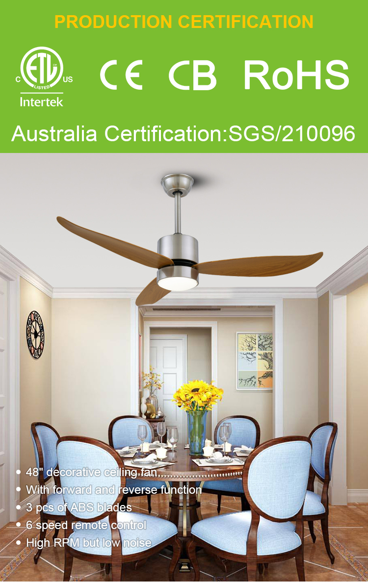 Breezelux  ABS blade ceilling fans DC ceiling fan with lights and remote control