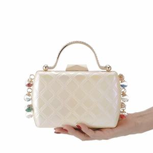 Gorgeous Quilted Casual <b>Tote</b> <b>Bag</b> for Women with <b>Zipper</b> Closure Waterproof Sparkling Beaded Handle Shiny Finish for Party Banquet - Product Image 5