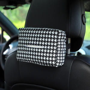 <b>Car</b> Tissue Box Houndstooth Polyester Seat Back <b>Armrest</b> Mount Dual Use <b>For</b> <b>Car</b> And Home - Product Image 1