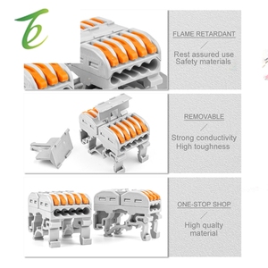 ขั้วต่อสายไฟแบบพุชอินราง DIN, ขั้วต่อสายไฟ<span class=keywords><strong>3</strong></span>/5Pin ตัวนำขนาดกะทัดรัดอเนกประสงค์ - Product Image 4