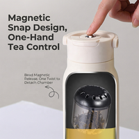 Thermos de Noël portable avec infuseur à thé magnétique en acier inoxydable 316, gravure personnalisée en gros, bouteille isotherme de luxe pour le bien-être d'entreprise