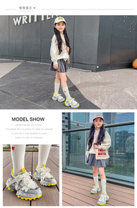 <span class=keywords><strong>Zapatillas</strong></span> de tobillo para niñas, otoño-invierno 2026, nuevo estilo coreano, <span class=keywords><strong>zapatillas</strong></span> de running para niños con cierre de velcro, malla y suela de PVC suave - Product Image 6