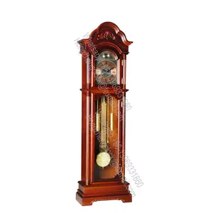 Деревянные Напольные Часы Для дедушки Schwarzwald, часы для Дедушки из твердого Европейского вишневого дерева с черными краями эспрессо