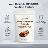 Capsules de Cannelle de Ceylan avec Huile MCT Antioxydante, Complément Alimentaire Hautement Biodisponible pour Adultes