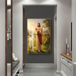 Decoración Moderna de Lujo para el Hogar, Arte Religioso de Jesús Impreso en Porcelana de Cristal, Diseño para Sala de Estar, Impresiones HD, Lienzos de Arte de Jesús - Product Image 2