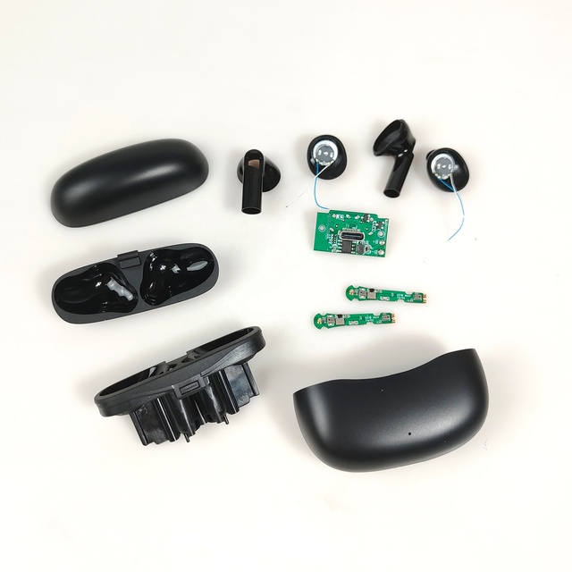 SKD Available Wireless ANC TWS Earbuds Non-Finished Assembly Accessories Shell Raw Material Semi Knocked Earphone Shell LED