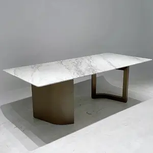 Muebles de comedor para restaurante, encimeras de mesa de mármol blanco, Volakas, clásica, griega, 80cm