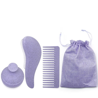 Offre Spéciale ionique Silicone shampooing peigne large dent coiffure Massage brosse de nettoyage usage domestique blé paille peigne pour transfrontalier