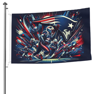 Флаг на заказ New England Patriots Go Pats 3x5 футов для газона, патио, двора, дома, уличного декора, баннер, подарок для спортивных фанатов, оптовая продажа с завода - Product Image 3