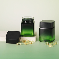 Pot en verre carré pour pilules et suppléments de 30 ml, 60 ml, 90 ml, 110 ml, flacon pharmaceutique pour comprimés avec couvercle à vis, conteneur pour capsules de vitamines