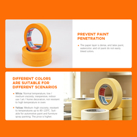 Vente directe du fabricant : ruban adhésif de masquage automobile en papier, ruban adhésif en papier kraft pour peintre, ruban adhésif en papier crépon