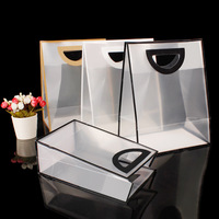 Sac d'emballage en PVC transparent pour emballage en plastique de cosmétiques cadeaux avec poignée Logo d'impression étanche