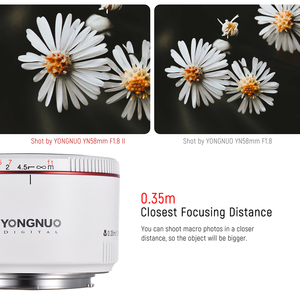 Lente YONGNUO YN50 mm F1.8 II <span class=keywords><strong>de</strong></span> Gran Apertura y Enfoque Automático para Canon, con Súper Efecto <span class=keywords><strong>de</strong></span> 0.35m (1.15 pies) - Product Image 5