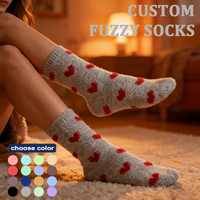 Chaussettes d'hiver chaudes pour la maison, avec logo, pour femmes, douces, moelleuses, confortables, athlétiques, design personnalisé, vente en gros